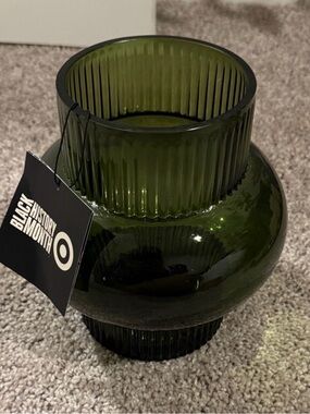 Target Olive Green Ribbed Glass Decorative Vase